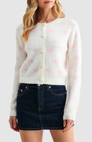 All in Favor Heart Jacquard Cardigan