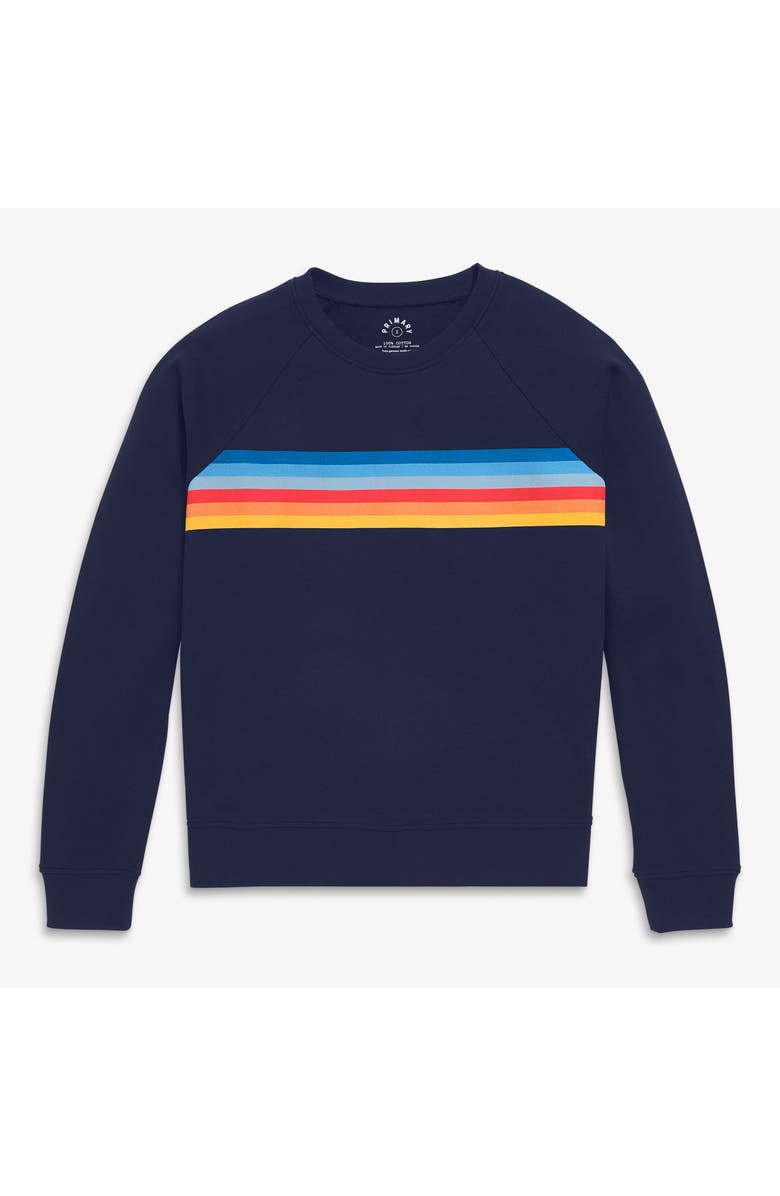 Primary Adult 24/7 Banner Stripe Sweatshirt, Main, color, Navy Banner