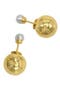 Spring 2022 14K Yellow Gold Plated Imitation Pearl Double Sided Ball Earrings