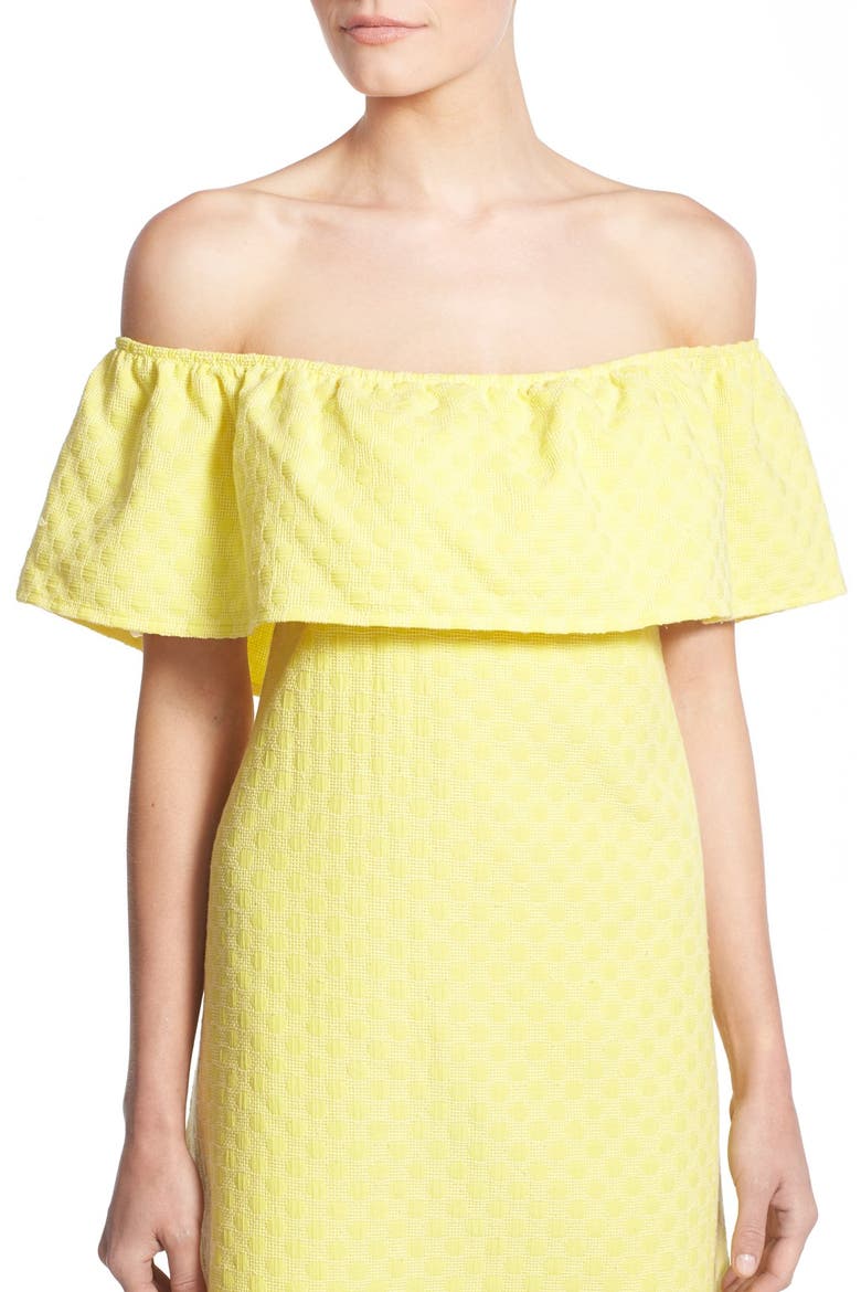 'Lulu' Off the Shoulder Dress, Alternate, color, MELLOW YELLOW