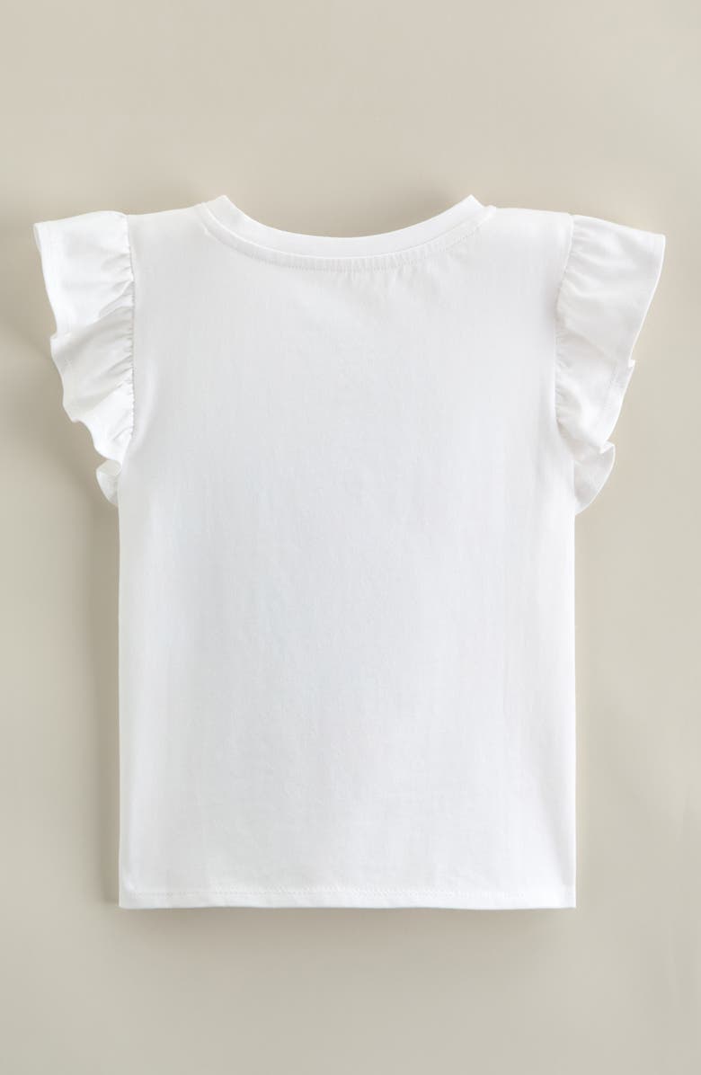 Tucker + Tate Kids' Flutter Sleeve Cotton Graphic T-Shirt, Alternate, color, White Glitter Bloom