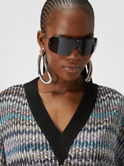 Shop Missoni Oversized V-neck Sweater With Sequins In Multicoloured