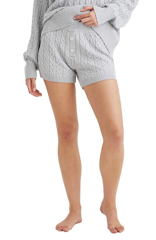 Papinelle Cosy Cable Cotton Cashmere Short In Grey