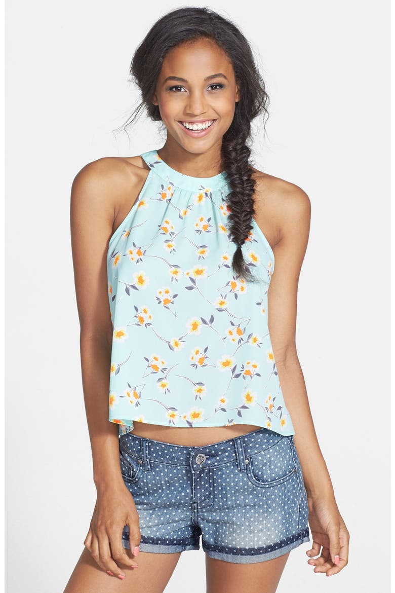 Print Envelope Back Tank, Main, color, MINT FLORAL