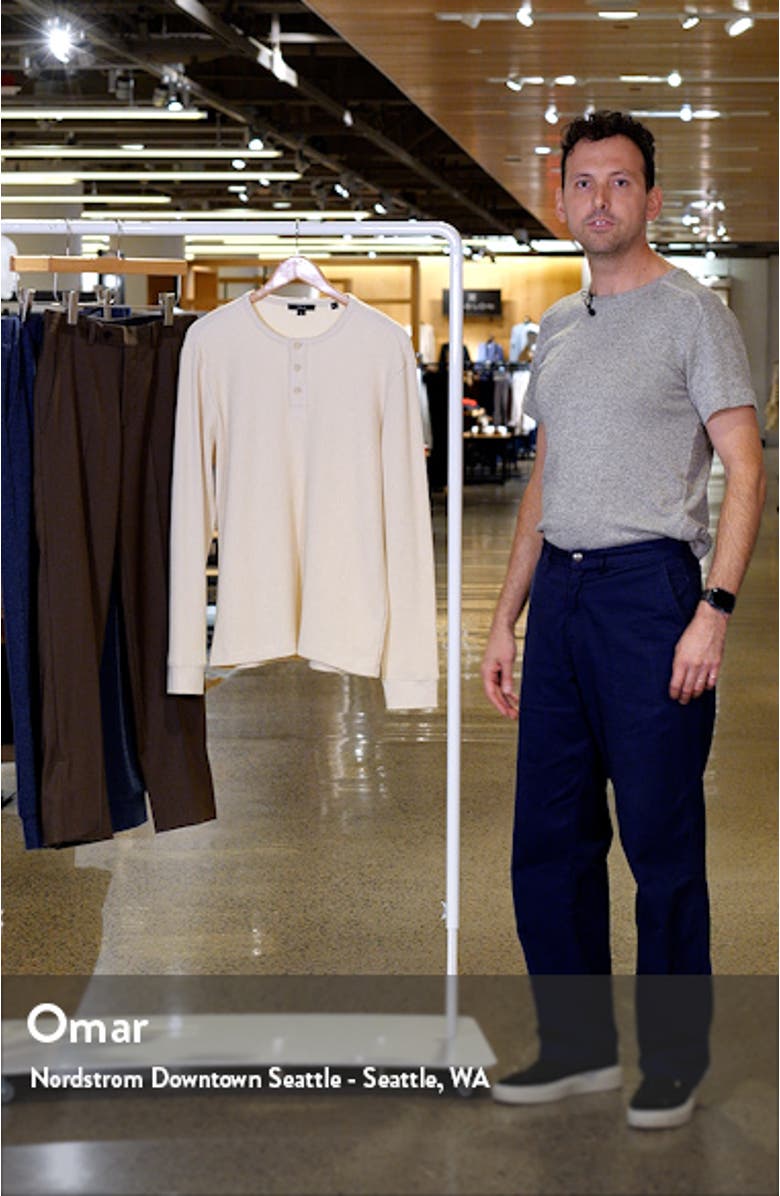 Chunky Waffle Knit Henley, sales video thumbnail