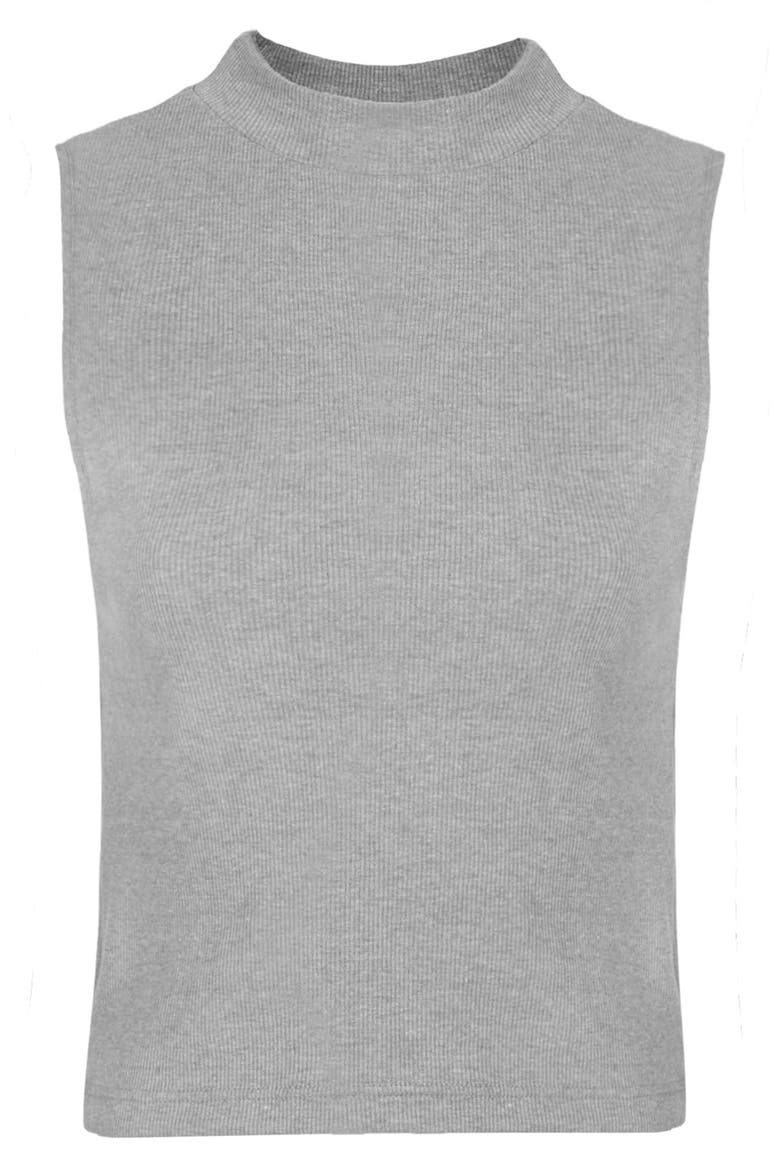 Sleeveless Funnel Top, Alternate, color, GREY