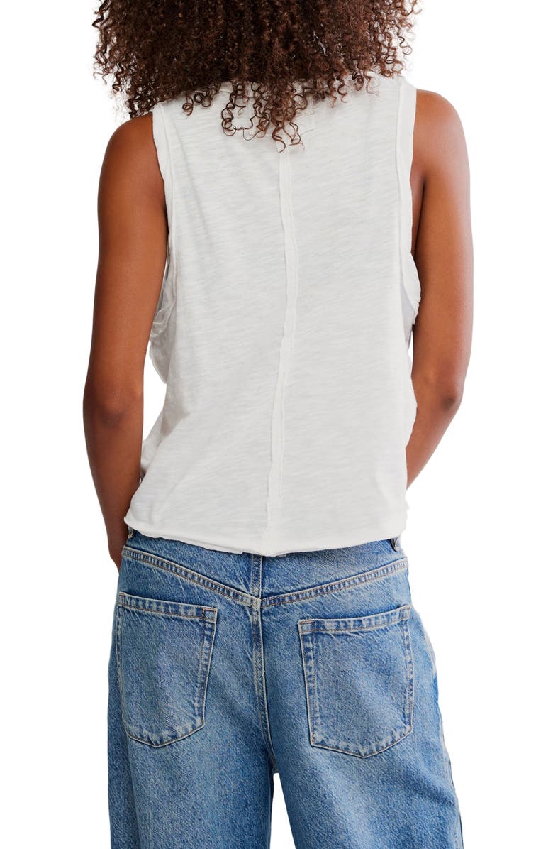 Free People Easy Ruffle Tank, Alternate, color, Clean Ivory