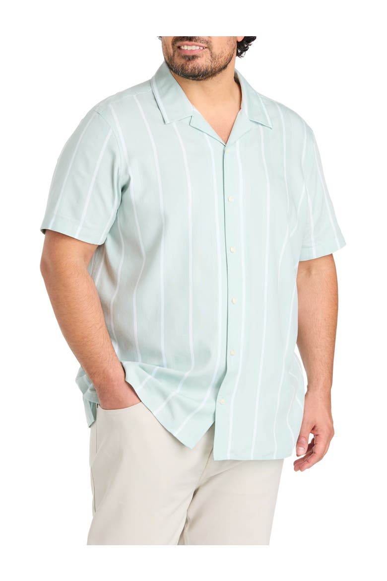 Big & Tall Textured Stripe Camp Shirt, Main, color, CLOUD BLUE