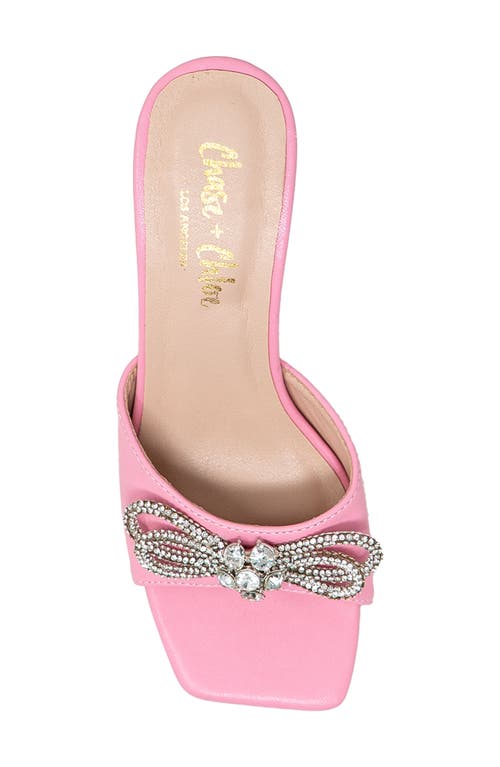 CHASE & CHLOE CHASE AND CHLOE ARABELLA RHINESTONE BOW MULE SANDAL 