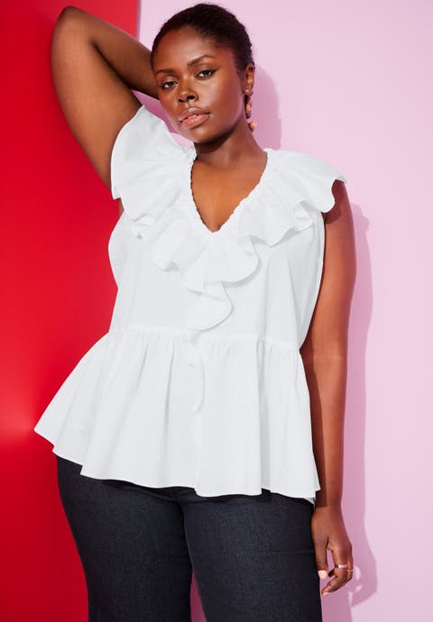 Ruffled Peplum Top (Plus)