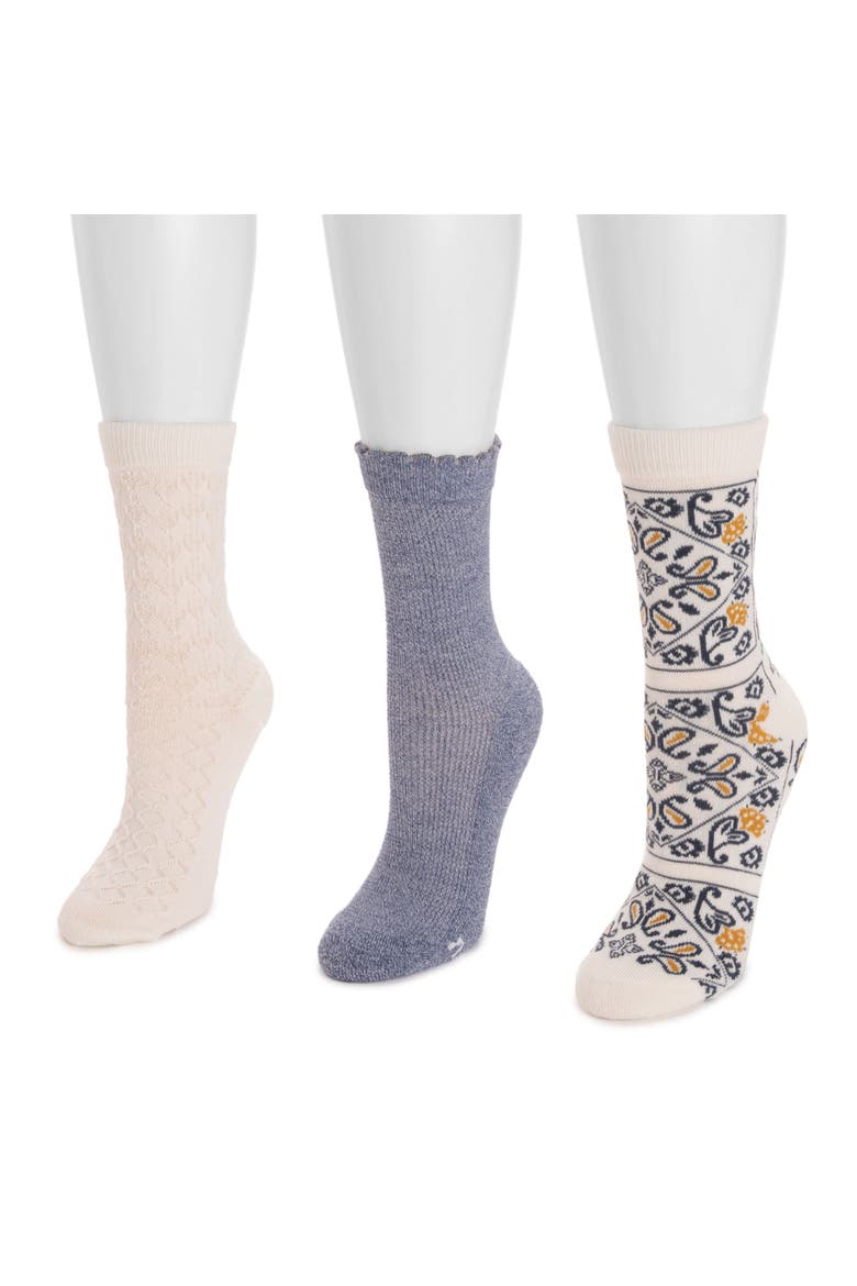 Women's Dream Step Crew Socks, 3 Pair Pack, Alternate, color, Denim/Paisley