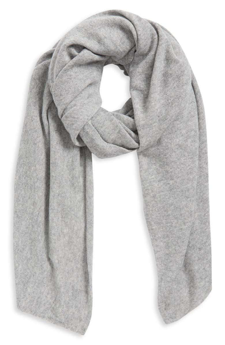 Johnstons of Elgin Gauzy Cashmere Travel Stole, Alternate, color, Light Grey Ha0308