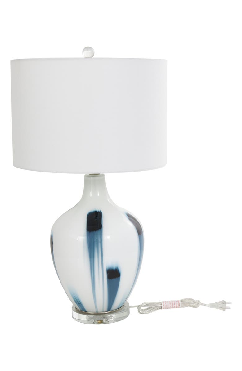 WILLOW ROW White Glass Table Lamp, Alternate, color, 