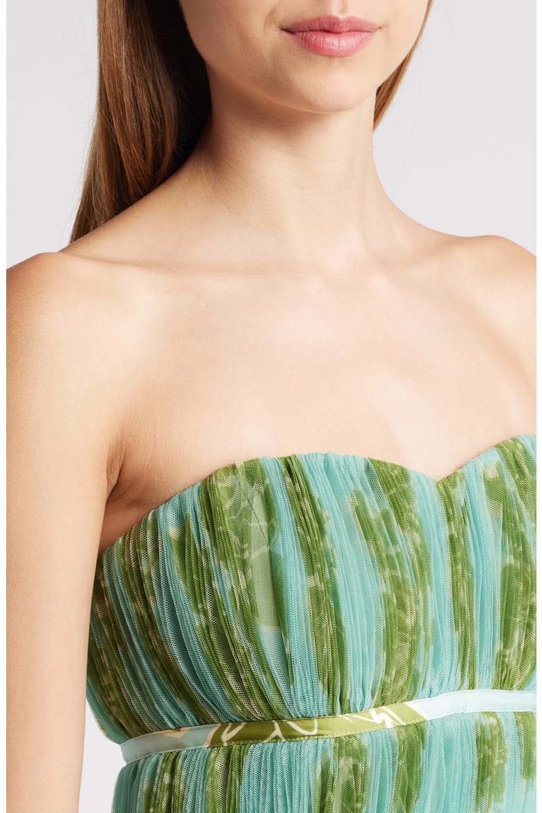Strapless Tiered Tulle Gown, Alternate, color, SEAFOAM