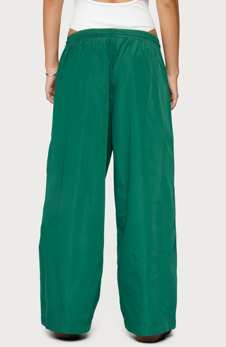 EDIKTED Petite Fauna Relaxed Fit Track Pants, Alternate, color, Green