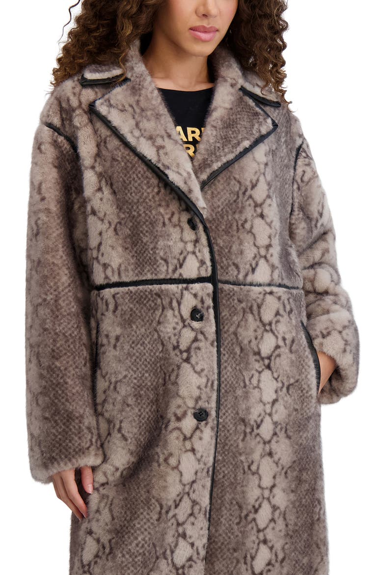 Faux Fur Jacket, Alternate, color, MED GREY