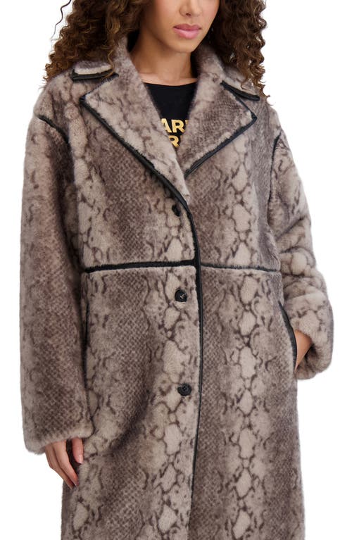 Karl Lagerfeld Paris Faux Fur Jacket In Brown