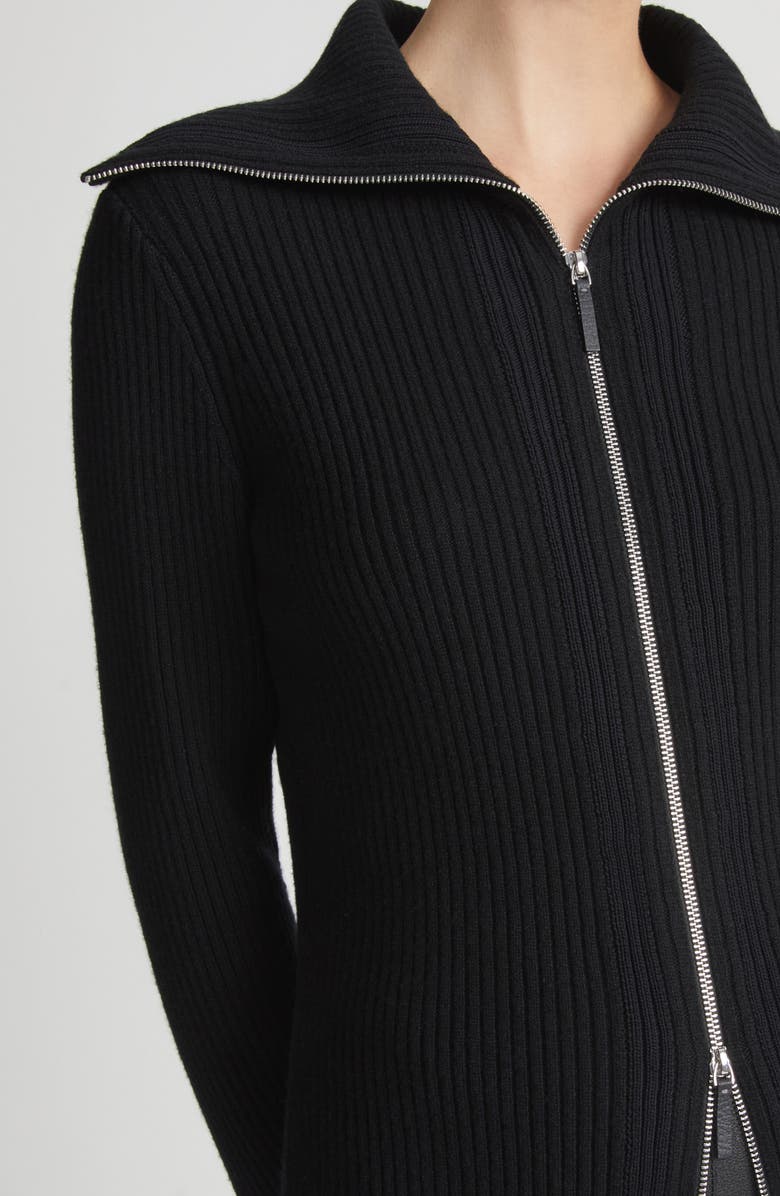 Lafayette 148 New York Rib Cashmere Zip Cardigan, Alternate, color, 