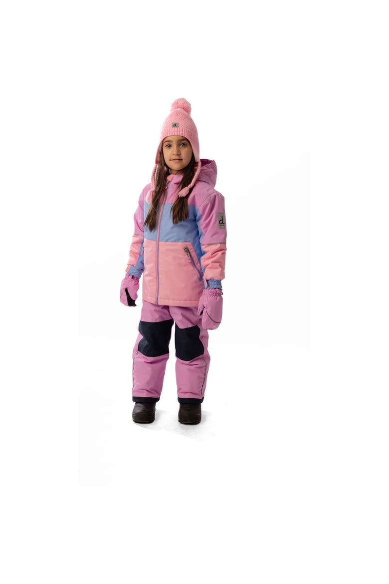 Chill Lightweight Hooded Jacket & Foot Strap Pants Two Piece Snowsuit, Alternate, color, Pink, Blue and Mauve