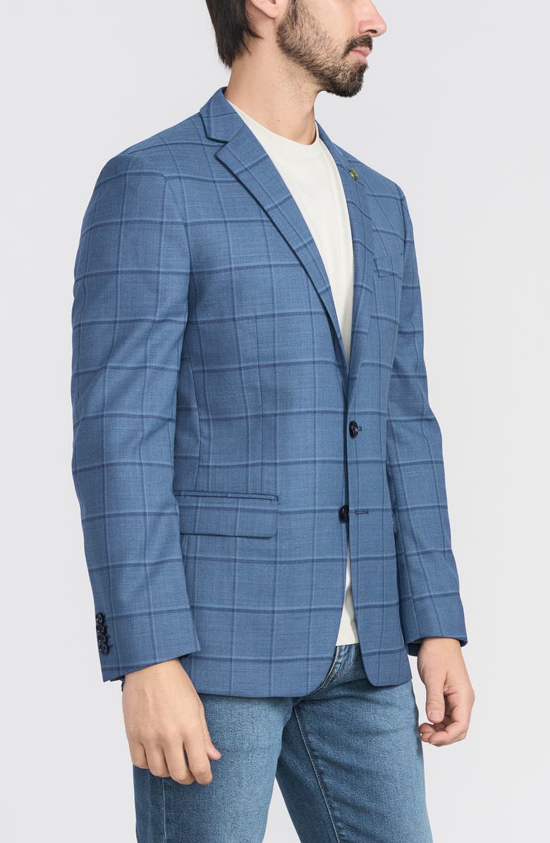 CRICKETEER Windowpane Wool Blend Sport Coat, Alternate, color, Blue