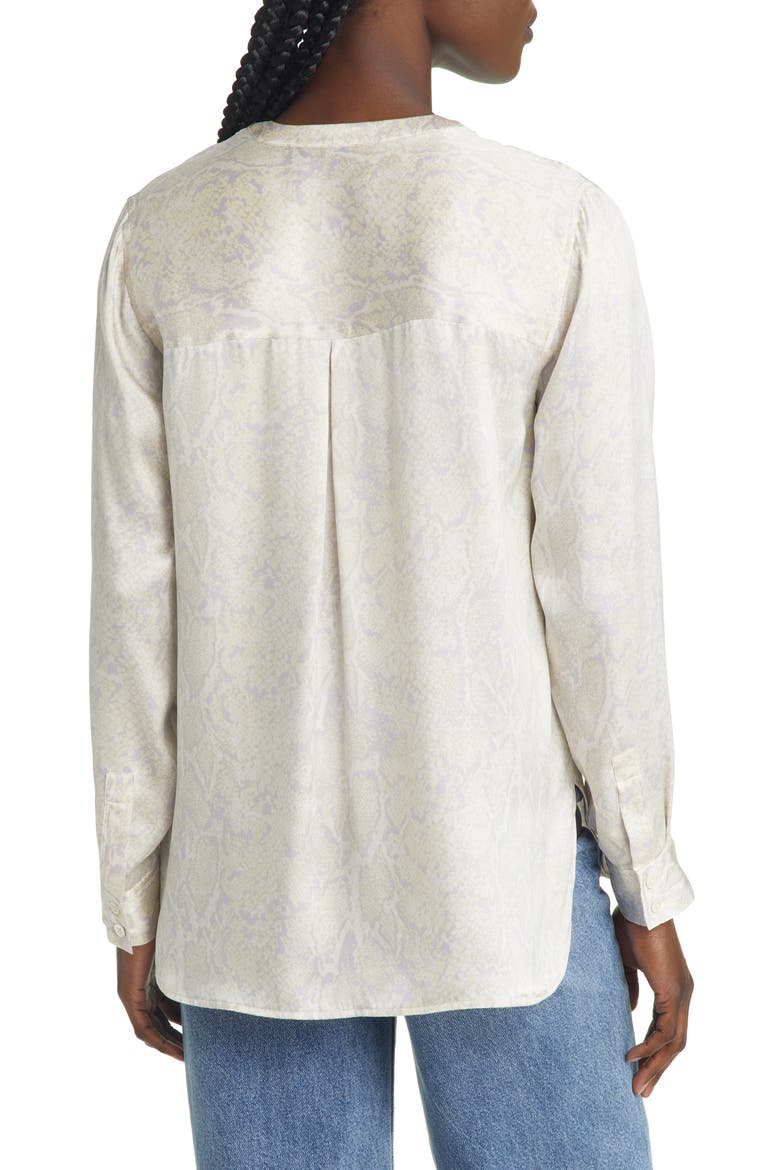 Pearl Snake Print Silk Blouse, Alternate, color, BOA
