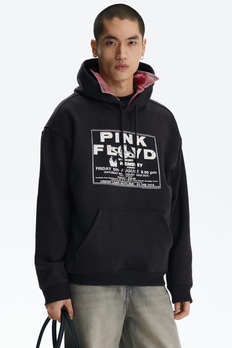 Regular Fit Printed Hoodie, Main, color, Black/Pink Floyd