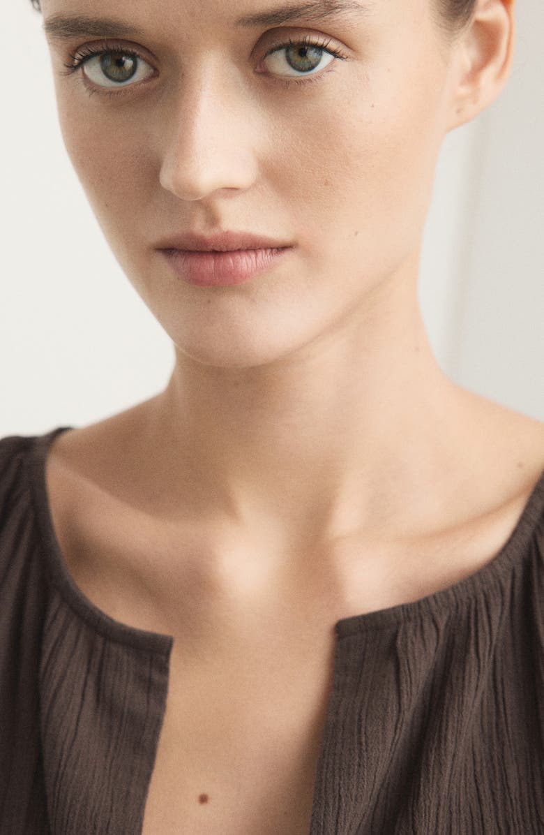 MANGO Gauze Nightgown, Alternate, color, Chocolate