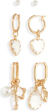 Tasha Set of 3 Mixed Crystal Stud & Drop Earrings Earrings