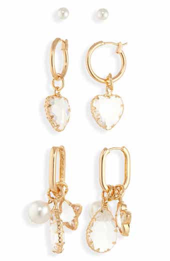 Tasha Set of 3 Mixed Crystal Stud & Drop Earrings Earrings