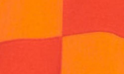 Sandro Square Colorblock Cotton Hoodie In Orange