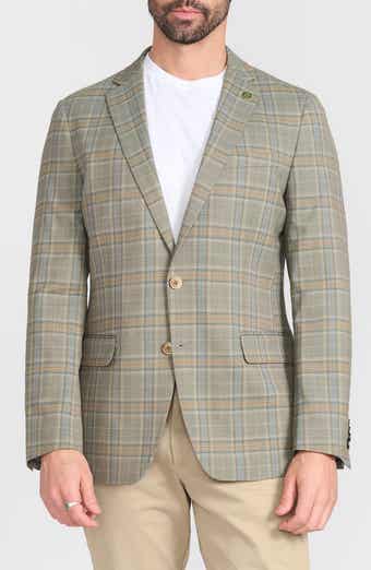 CRICKETEER Olive Plaid Wool Blend Blazer