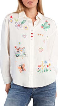 Billy T Moonflower Embroidered Shirt