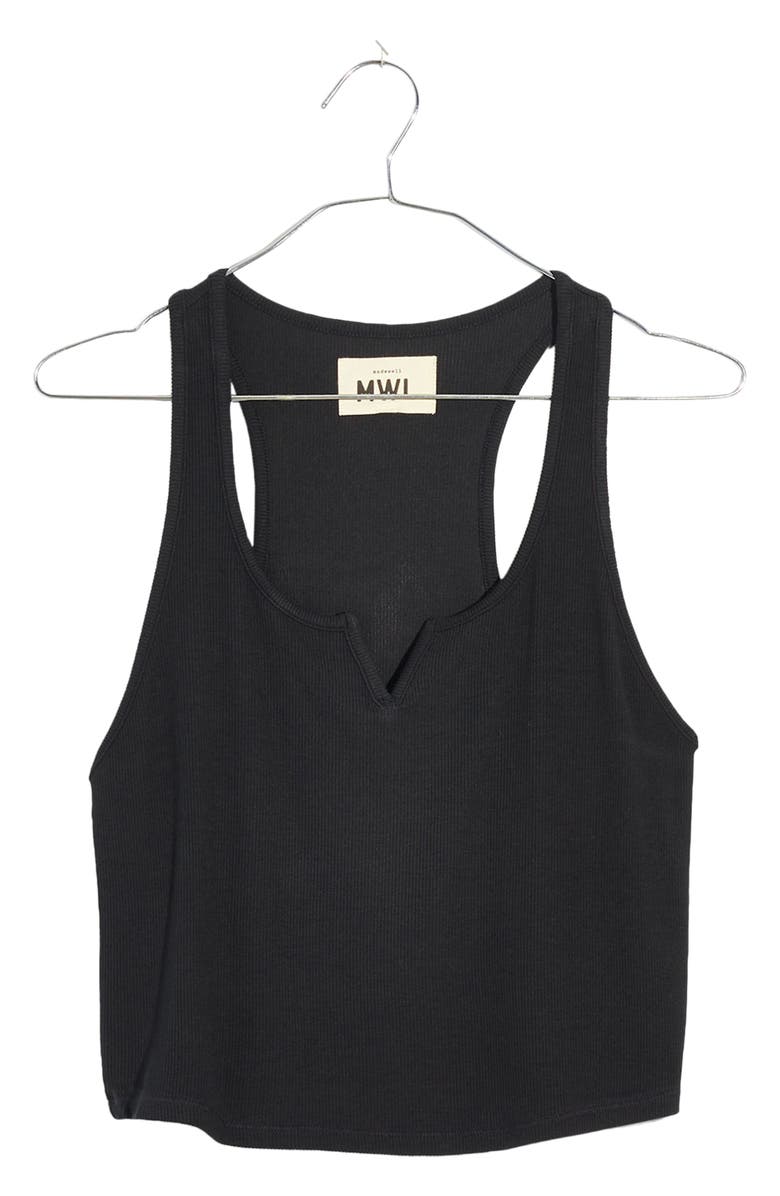 Madewell MWL Rib Split Neck Crop Tank, Alternate, color, 