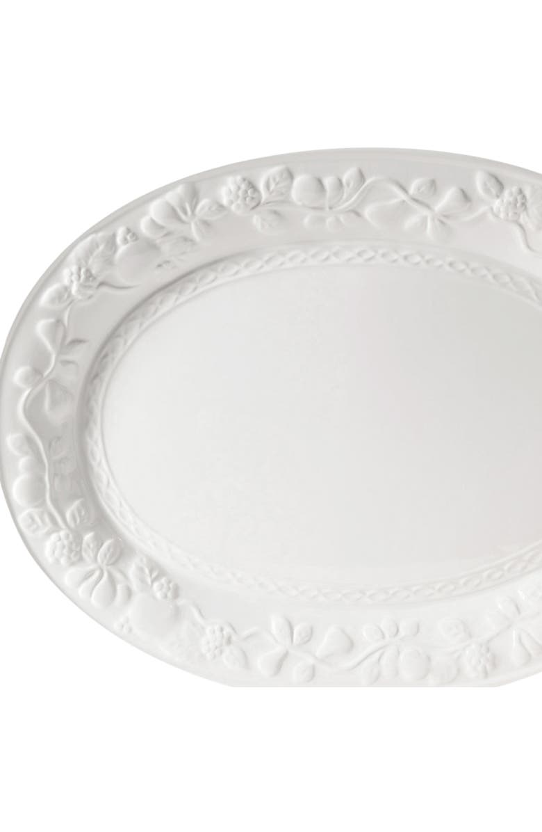 Gibson Home Fruitful 18.75 Inch Oval Platter, Alternate, color, White