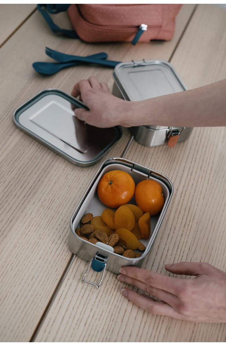 EKOBO Stainless Steel Lunch Box with heat safe insert, Alternate, color, Blue Abyss