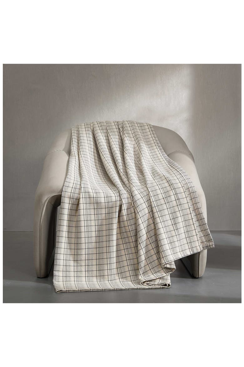 Dot Dash Plaid Bed Blanket, Alternate, color, MEDIUM BEIGE
