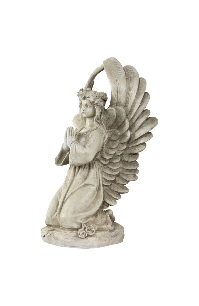 Northlight 15.25" Angel Kneeling in Prayer Outdoor Garden Statue, Alternate, color, Gray