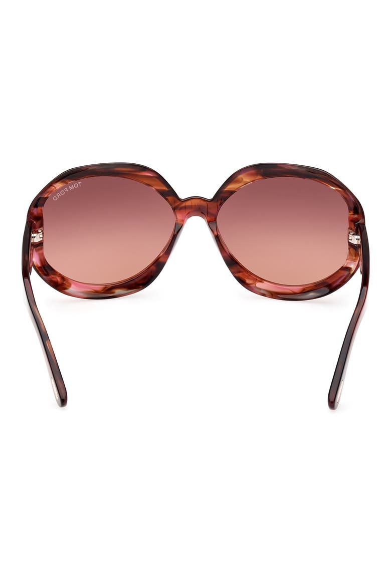Georgia-02 62mm Gradient Oversize Round Sunglasses, Alternate, color, COLOURED HAVANA / BROWN