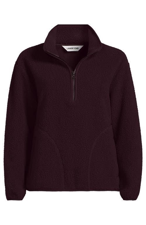 Lands' End Plus Size Half Zip Cozy High Pile Fleece Pullover In Burgundy