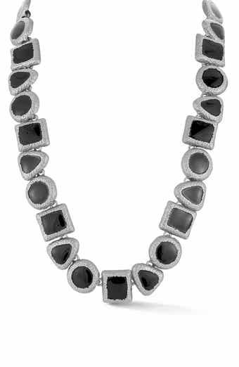 Enamel Geometric Link Necklace