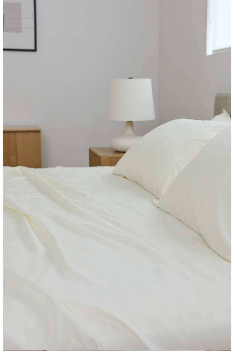 Performance Linen Blend Sheet Set, Alternate, color, Bone