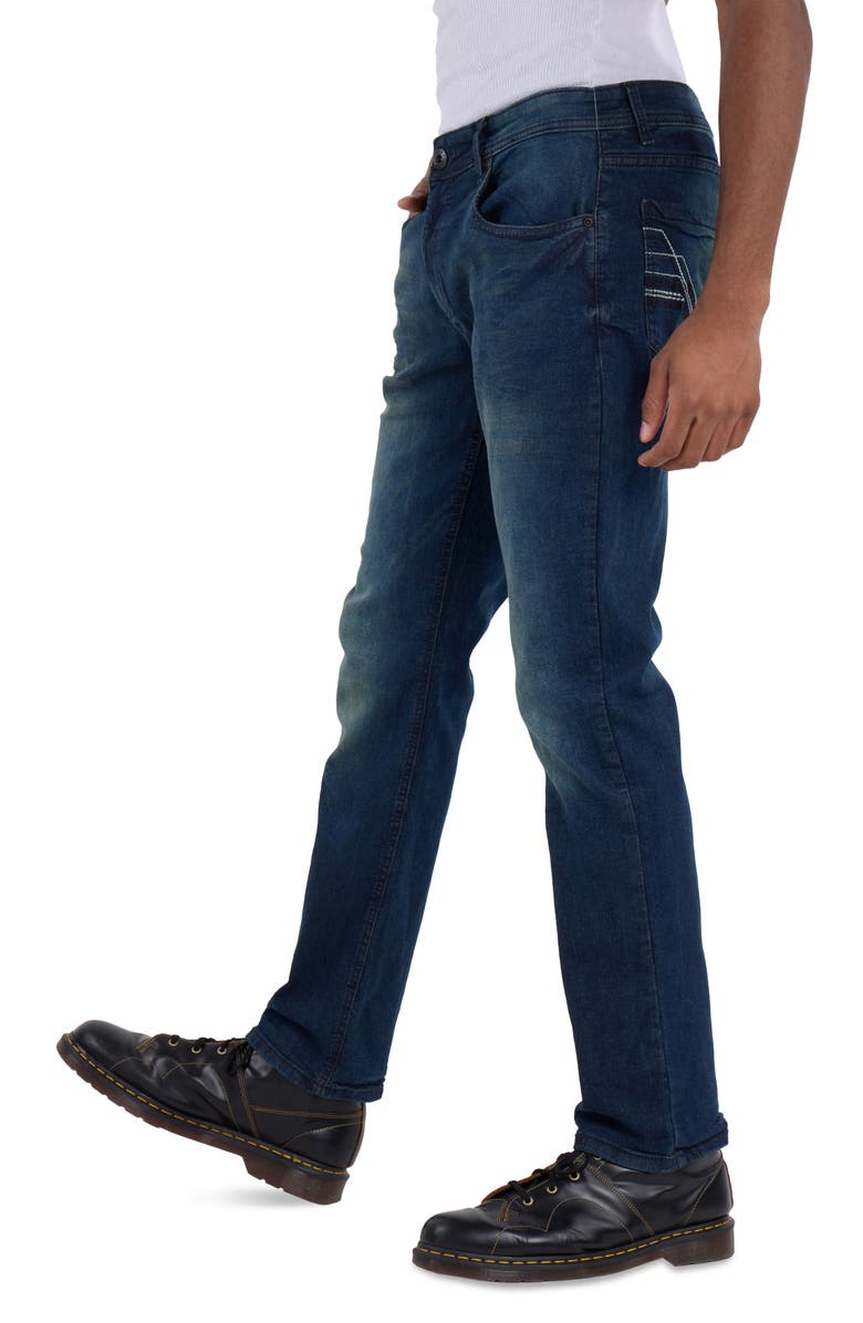 XRAY Saddle Stitch Stretch Straight Leg Jeans, Alternate, color, Dark Blue Tint