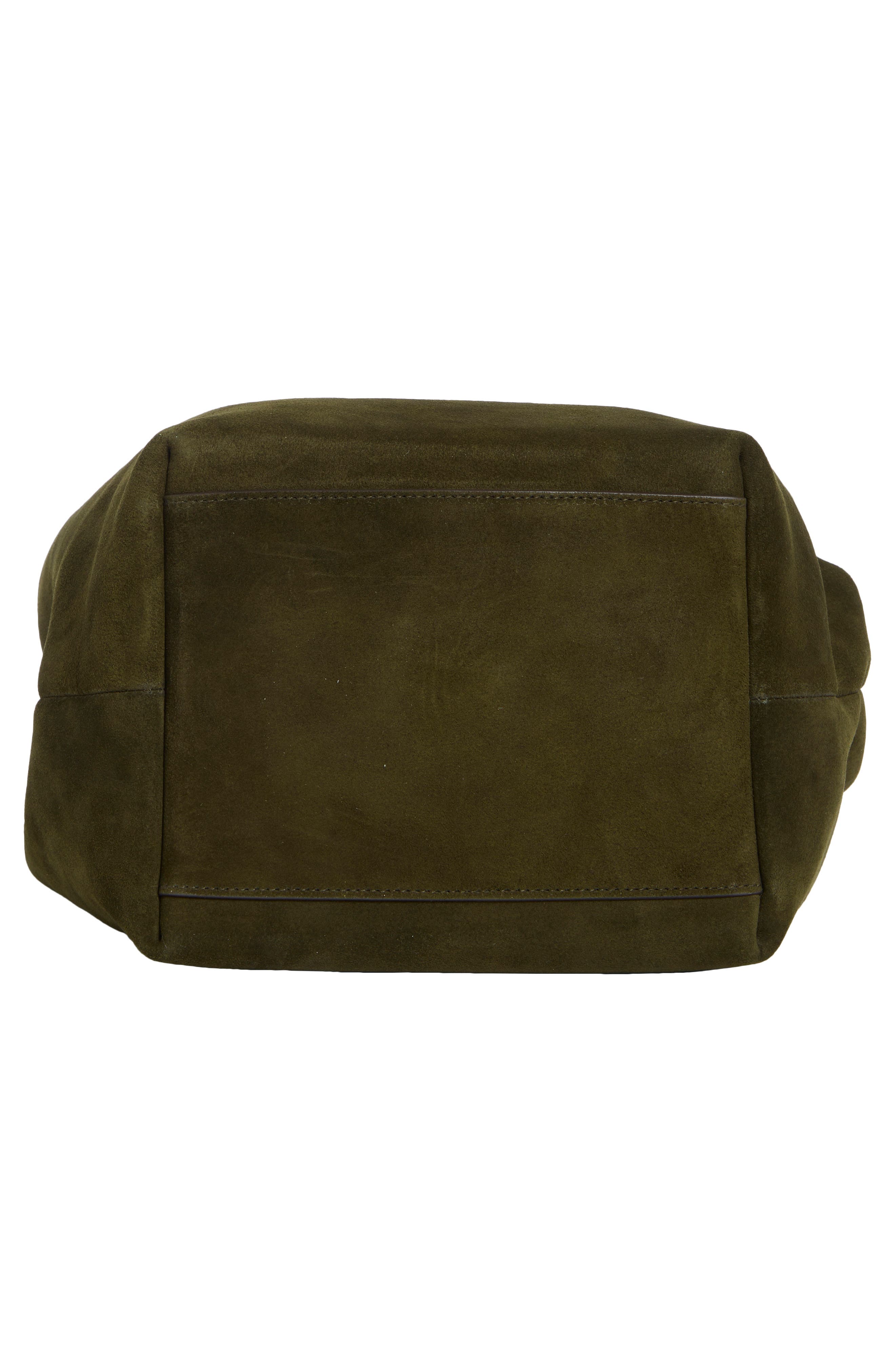The Shopper Tote in Soft Grain Suede, Alternate, color, DRIED OLIVE