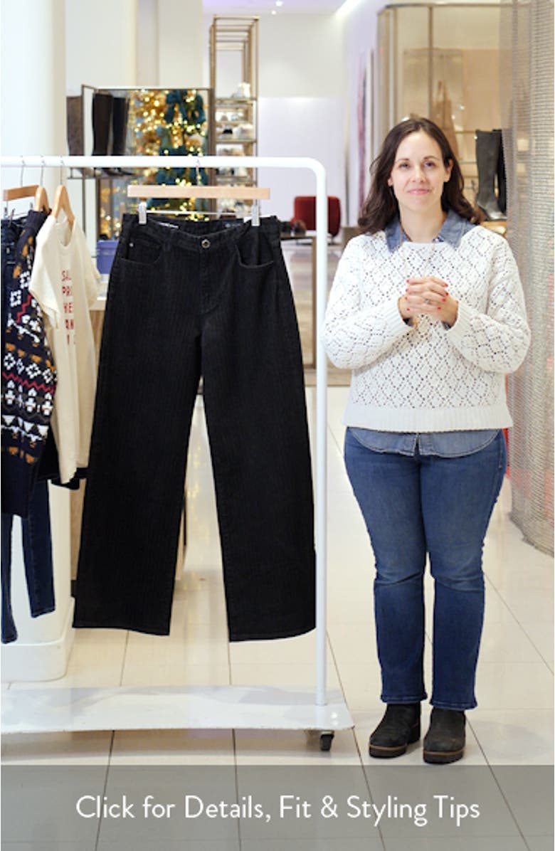 Saige Stripe Wide Leg Jeans, sales video thumbnail