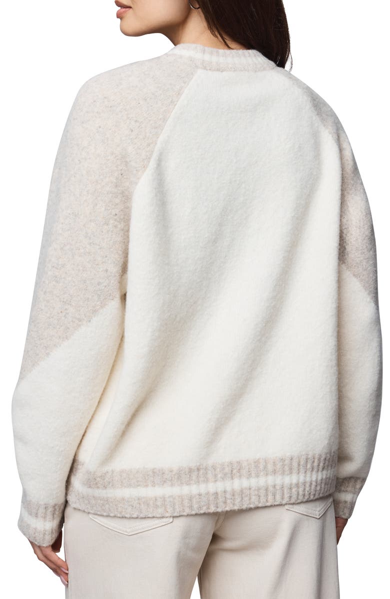 Splendid Rhodes Wool Blend Varsity Shacket, Alternate, color, Ivory Color Block