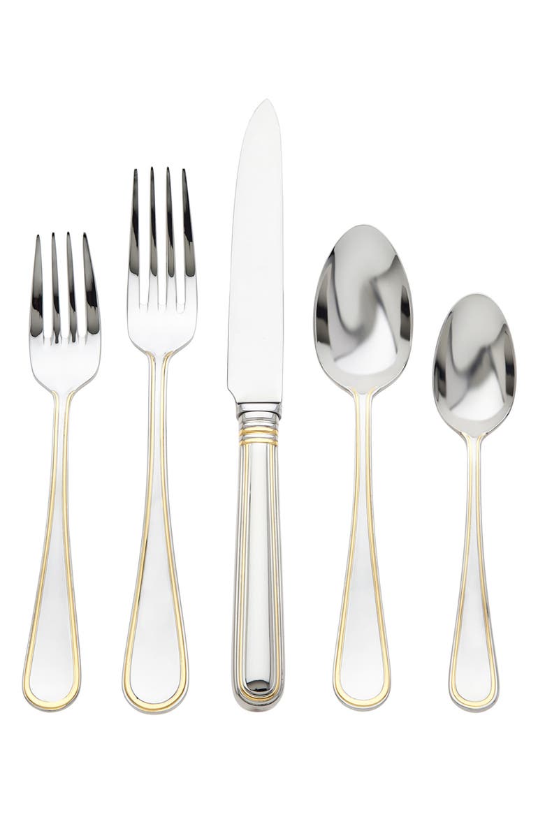 Ascot 20-Piece Flatware Set, Main, color, GOLD
