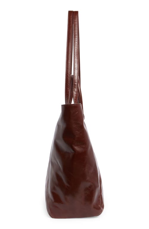 Hobo Sheila East/west Leather Tote In Burgundy