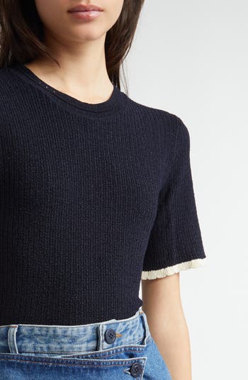 Contrast Knit Top
