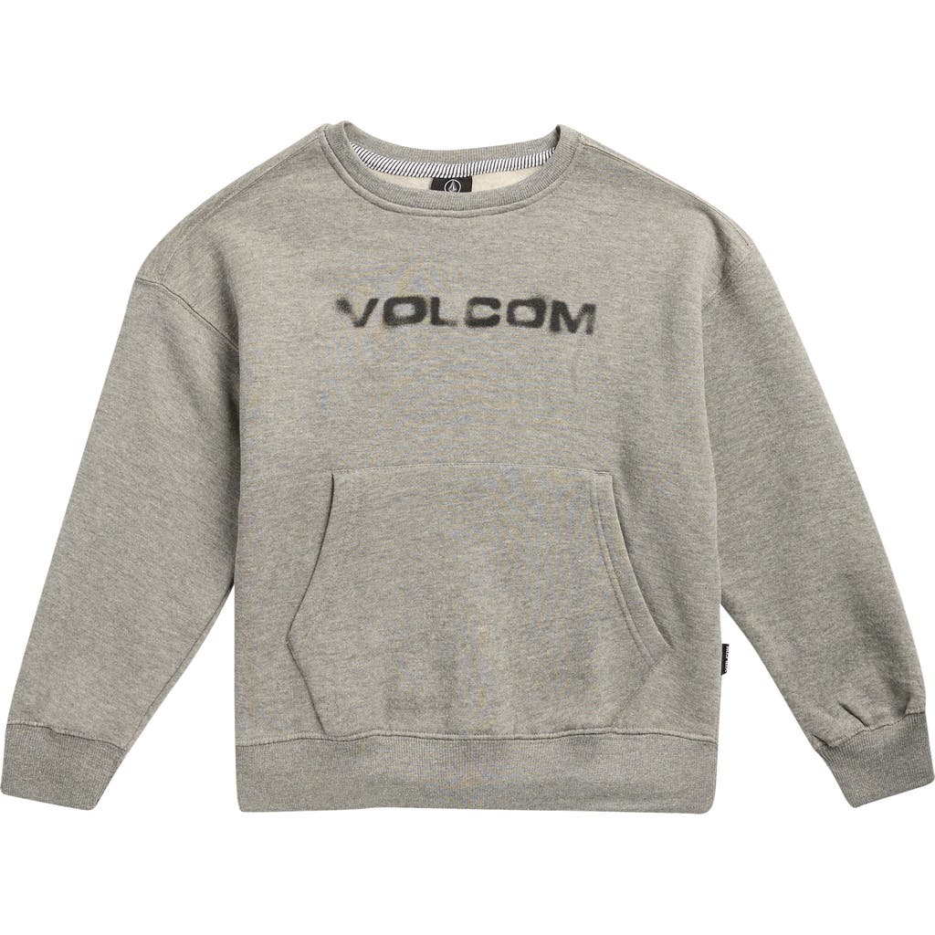 Volcom Kids' Logo Fleece Sweatshirt In Gray