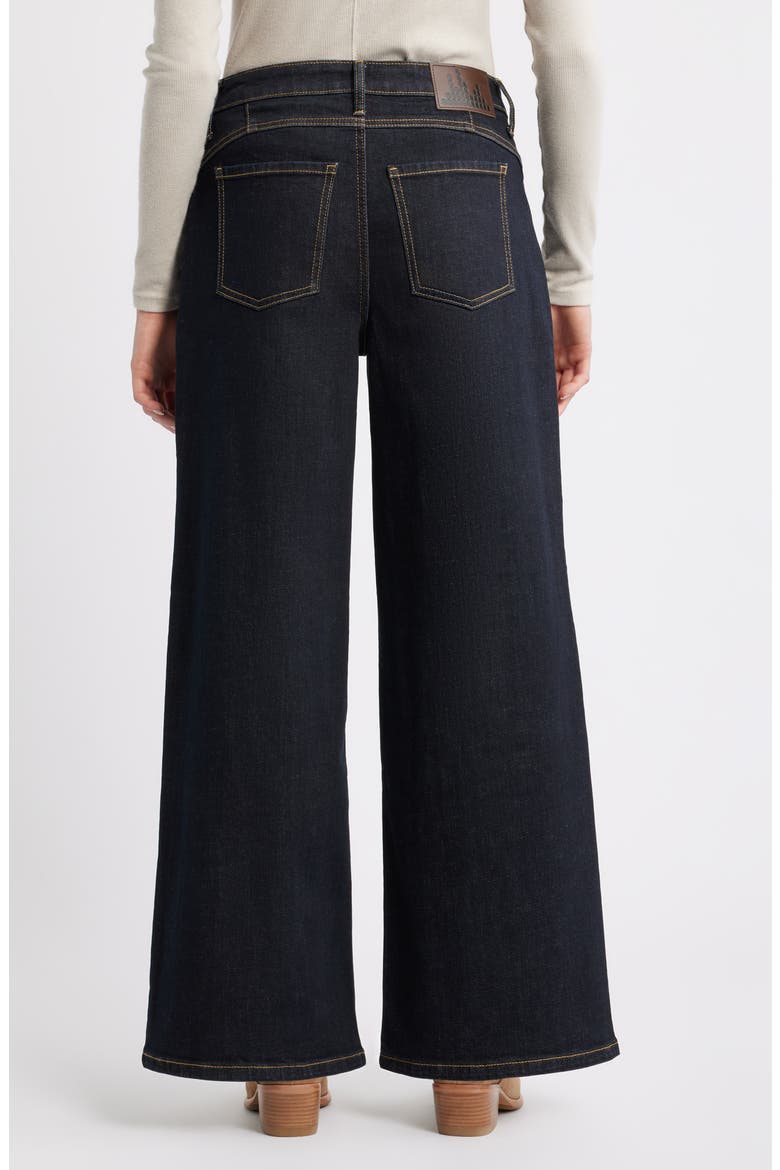 Curve Yoke Wide Leg Ankle Jeans, Alternate, color, INDIGO